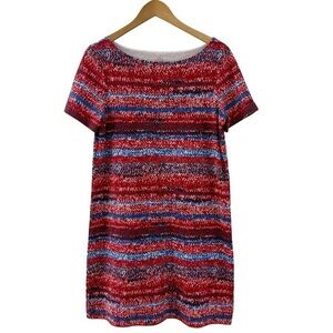 Tory Burch Red Blue Short Sleeve Tshirt Dress Size Medium